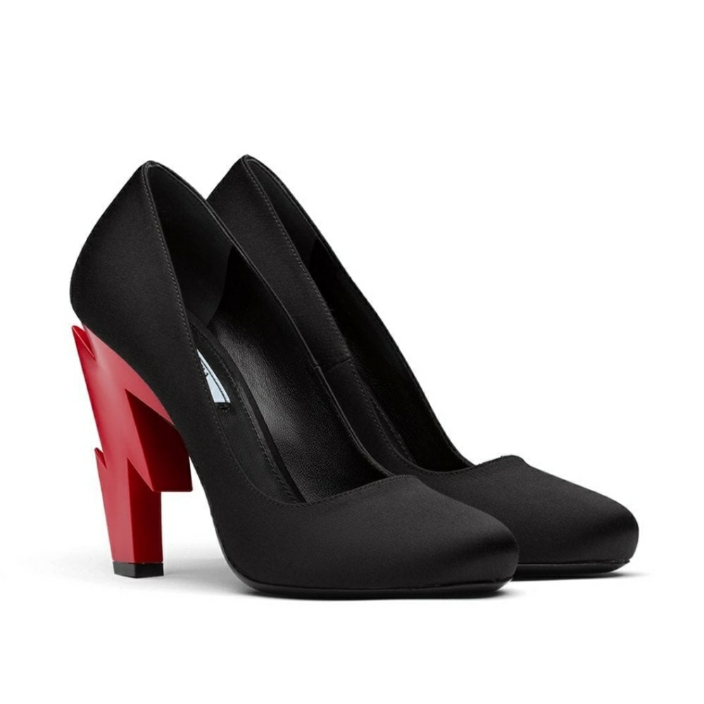 Prada satin black and red pumps size 40 NEW - Picture 4 of 8